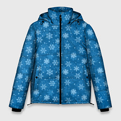 Куртка зимняя мужская Снежинки, цвет: 3D-черный