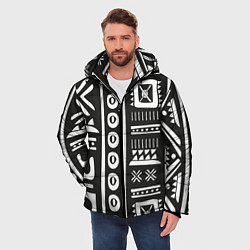 Куртка зимняя мужская Этнический узор, цвет: 3D-светло-серый — фото 2