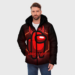 Куртка зимняя мужская AMONG US IMPOSTOR, цвет: 3D-красный — фото 2