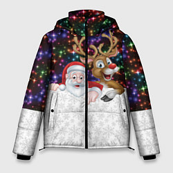 Куртка зимняя мужская Новый Год, цвет: 3D-черный