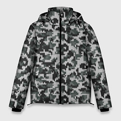 Куртка зимняя мужская Вязанный камуфляж, цвет: 3D-черный