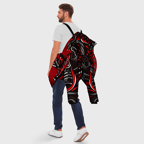 Мужская зимняя куртка Абстракция демон / 3D-Красный – фото 5
