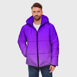 Куртка зимняя мужская Фиолетовый космос, цвет: 3D-светло-серый — фото 2