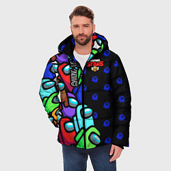 Куртка зимняя мужская Among Us Brawl Stars, цвет: 3D-черный — фото 2