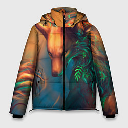 Куртка зимняя мужская Волшебная лиса, цвет: 3D-черный