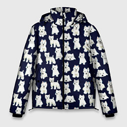 Куртка зимняя мужская Собаки Пушистики, цвет: 3D-светло-серый