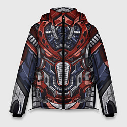 Куртка зимняя мужская Механический робот, цвет: 3D-красный