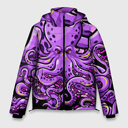 Куртка зимняя мужская Кровожадный осьминог, цвет: 3D-черный