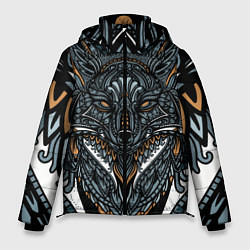 Куртка зимняя мужская Рисунок лиса, цвет: 3D-черный