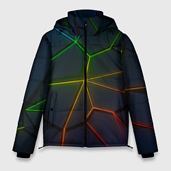 Куртка зимняя мужская НЕОНОВЫЕ ПЛИТЫ 3D ПЛИТЫ, цвет: 3D-черный