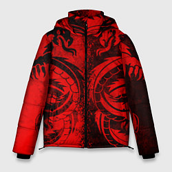 Куртка зимняя мужская BLACK RED DRAGONS TATOO, цвет: 3D-светло-серый