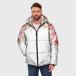 Куртка зимняя мужская Цветы, цвет: 3D-черный — фото 2