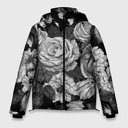 Куртка зимняя мужская Розы, цвет: 3D-черный