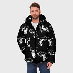Куртка зимняя мужская Оскал волка, цвет: 3D-черный — фото 2