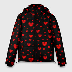 Куртка зимняя мужская Красные сердца, цвет: 3D-красный