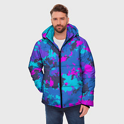 Куртка зимняя мужская Неоновые краски, цвет: 3D-светло-серый — фото 2