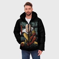 Куртка зимняя мужская OnePanchMan - Смертельный Удар, цвет: 3D-черный — фото 2