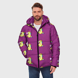 Куртка зимняя мужская Фиолетовые пони, цвет: 3D-черный — фото 2