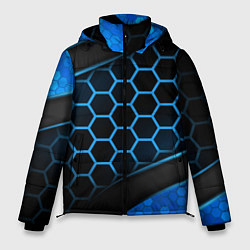 Куртка зимняя мужская 3D luxury blue 3Д СОТЫ и плиты, цвет: 3D-красный
