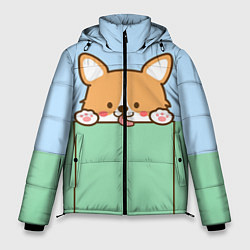 Куртка зимняя мужская Милый Корги, цвет: 3D-светло-серый