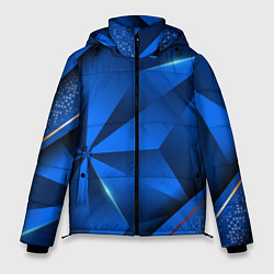 Мужская зимняя куртка 3D абстрактные фигуры BLUE