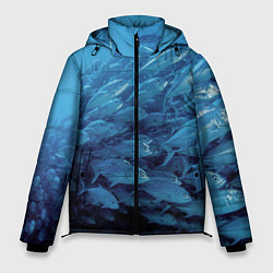 Куртка зимняя мужская Морские рыбы, цвет: 3D-черный