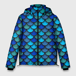 Куртка зимняя мужская Чешуя рыбы, цвет: 3D-черный