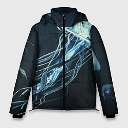 Куртка зимняя мужская Рисунок медуза, цвет: 3D-светло-серый