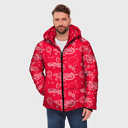 Куртка зимняя мужская Gears pattern, цвет: 3D-красный — фото 2