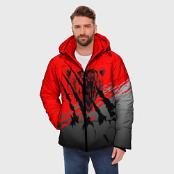 Куртка зимняя мужская Славянские символы, цвет: 3D-красный — фото 2