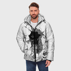 Куртка зимняя мужская Из стены смотрит на Эрена, цвет: 3D-светло-серый — фото 2