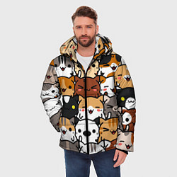 Куртка зимняя мужская Коты и котики, цвет: 3D-красный — фото 2