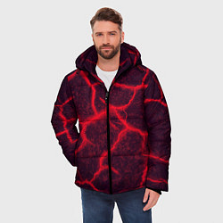 Куртка зимняя мужская КРОВАВЫЕ ТРЕЩИНЫ, цвет: 3D-черный — фото 2