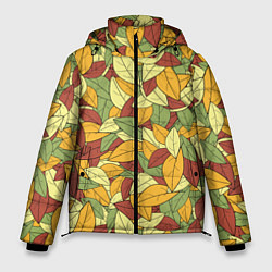 Куртка зимняя мужская Яркие осенние листья, цвет: 3D-красный
