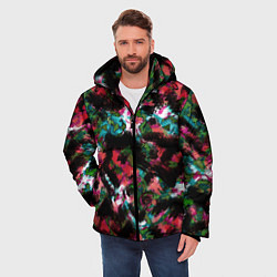 Куртка зимняя мужская Гранжевый абстрактный узор, цвет: 3D-черный — фото 2