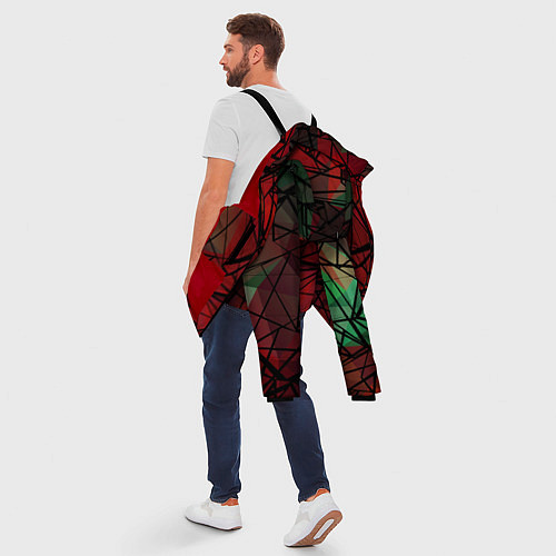 Мужская зимняя куртка Абстрактный геометрический / 3D-Красный – фото 5
