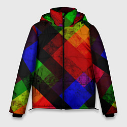 Куртка зимняя мужская Яркий геометрический узор, цвет: 3D-черный