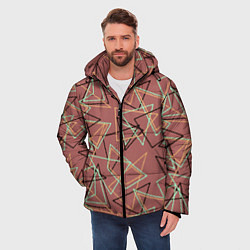 Куртка зимняя мужская Террактовый геометрический, цвет: 3D-черный — фото 2