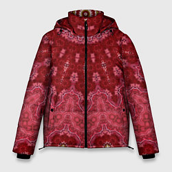 Куртка зимняя мужская Красно-розовый калейдоскоп, цвет: 3D-черный