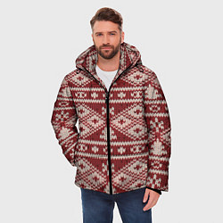 Куртка зимняя мужская Вязаный рисунок, цвет: 3D-светло-серый — фото 2