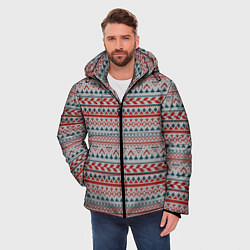 Куртка зимняя мужская Скандинавский орнамент, цвет: 3D-черный — фото 2