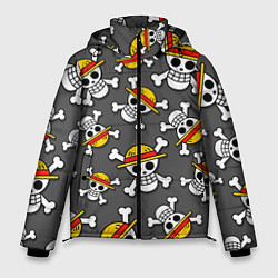 Куртка зимняя мужская Ван-Пис, Мугивара узор, цвет: 3D-черный