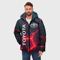 Куртка зимняя мужская TOYOTA 3D NEON ТОЙОТА 3Д ПЛИТЫ НЕОН, цвет: 3D-красный — фото 2