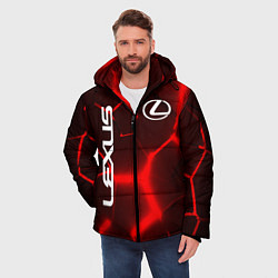 Куртка зимняя мужская ЛЕКСУС КРАСНЫЕ 3Д ПЛИТЫ, цвет: 3D-красный — фото 2