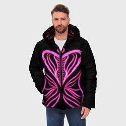 Куртка зимняя мужская Бабочка любви, цвет: 3D-черный — фото 2