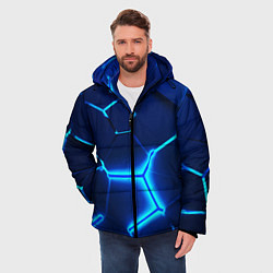 Куртка зимняя мужская 3D ПЛИТЫ NEON STEEL НЕОНОВЫЕ ПЛИТЫ, цвет: 3D-черный — фото 2