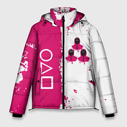 Куртка зимняя мужская Игра в кальмара геометрические фигуры, цвет: 3D-светло-серый