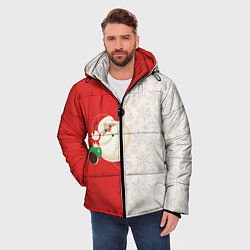 Куртка зимняя мужская Дед Мороз селфи, цвет: 3D-черный — фото 2