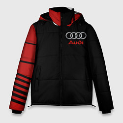 Куртка зимняя мужская АУДИ ЛОГО AUDI GEOMETRY RED STRIPES LINE, цвет: 3D-черный