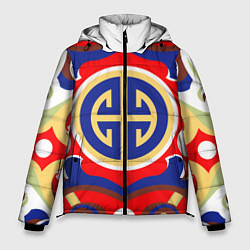 Куртка зимняя мужская Монгольский орнамент, цвет: 3D-светло-серый